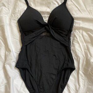 LIZ CLAIBORNE black one piece bathing suit, sz 8.